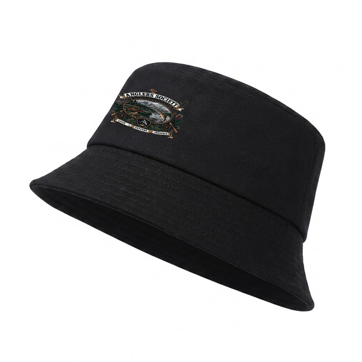 Anglers Society Embroidered Bucket Hat