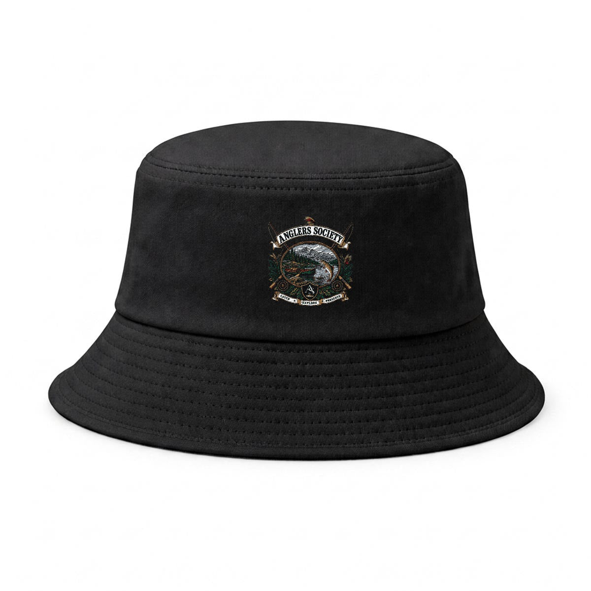 Anglers Society Embroidered Bucket Hat